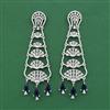 Cz Long Earring With Rhodium Plating