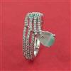 Cubic Zirconia Adjustable Ring With Rhodium Plating