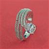 Cubic Zirconia Adjustable Ring With Rhodium Plating