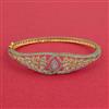 Cubic Zirconia Delicate Kada With Mehndi 2 Tone Rhodium Plating