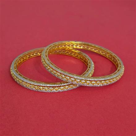 Cz Classic Bangles With 2 Tone Plating