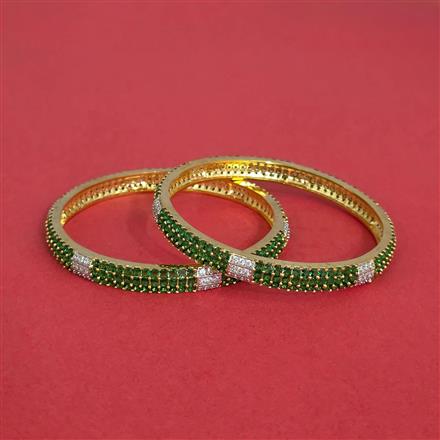 Cz Classic Bangles With 2 Tone Plating
