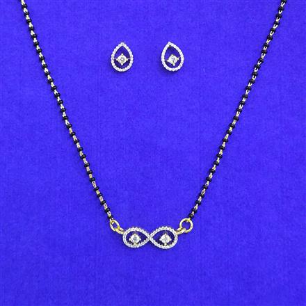 Cz Classic Mangalsutra With 2 Tone Rhodium Plating