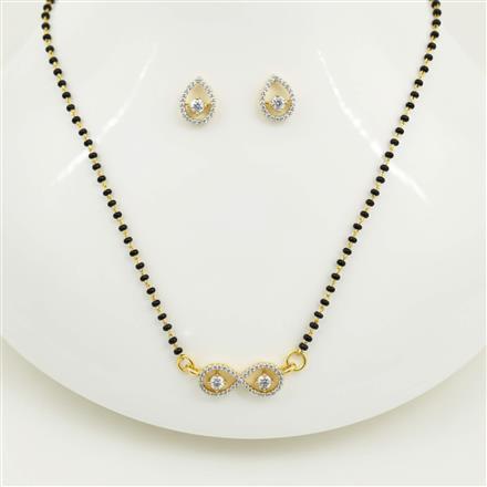 Cz Classic Mangalsutra With 2 Tone Rhodium Plating