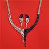 Cubic Zirconia Classic Necklace Set With Rhodium Plating
