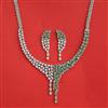 Cubic Zirconia Classic Necklace Set With Rhodium Plating