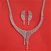 Cubic Zirconia Classic Necklace Set With Rhodium Plating