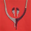 Cubic Zirconia Classic Necklace Set With Rhodium Plating