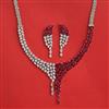 Cubic Zirconia Classic Necklace Set With Rhodium Plating