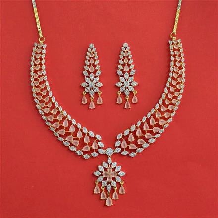 Cubic Zirconia Classic Necklace Set With 2 Tone Plating