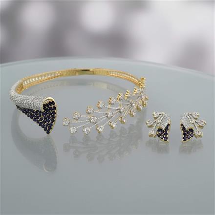 Cubic Zirconia Classic Necklace Set With 2 Tone Plating