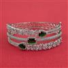 Cubic Zirconia Openable Kada With Rhodium Plating