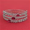 Cubic Zirconia Openable Kada With Rhodium Plating