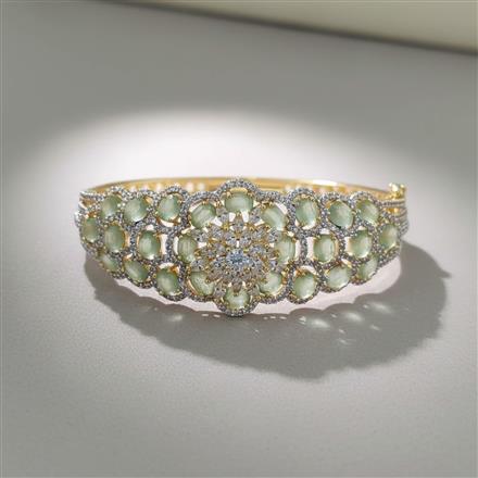 Cubic Zirconia Openable Kada With 2 Tone Plating