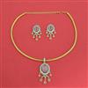 Cubic Zirconia Classic Pendant Set With 2 Tone Plating
