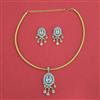Cubic Zirconia Classic Pendant Set With 2 Tone Plating