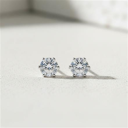 Cubic Zirconia Tops With 2 Tone Rhodium Plating