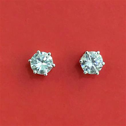 Cubic Zirconia Tops With 2 Tone Rhodium Plating