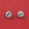 Cubic Zirconia Tops With 2 Tone Rhodium Plating