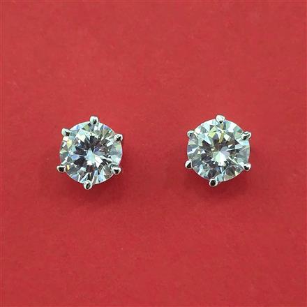 Cubic Zirconia Tops With 2 Tone Rhodium Plating