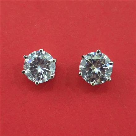 Cubic Zirconia Tops With 2 Tone Rhodium Plating