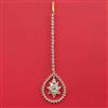Cubic Zirconia Delicate Tikka With Mehndi 2 Tone Rhodium Plating