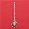 Cubic Zirconia Delicate Tikka With Mehndi 2 Tone Rhodium Plating