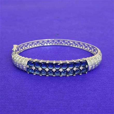 Cz Classic Kada With Rhodium Plating