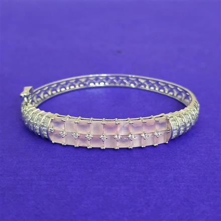Cz Classic Kada With Rhodium Plating