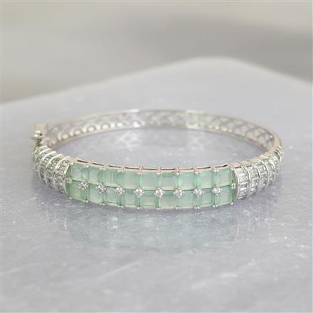 Cz Classic Kada With Rhodium Plating