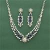 Cz Classic Necklace Set With Rhodium Plating