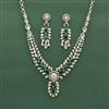 Cz Classic Necklace Set With Rhodium Plating