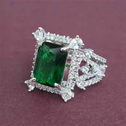 Cz Adjustable Ring With Rhodium Plating