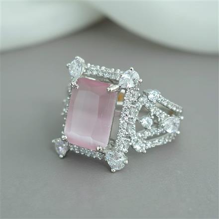 Cz Adjustable Ring With Rhodium Plating