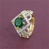 Cz Adjustable Ring With 2 Tone Plating