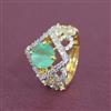 Cz Adjustable Ring With 2 Tone Plating