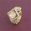 Cz Adjustable Ring With 2 Tone Plating