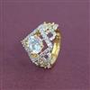 Cz Adjustable Ring With 2 Tone Plating