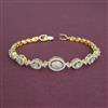 Cz Openable Bracelet With Rhodium 2 Tone Plating