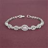 Cz Openable Bracelet With Rhodium 2 Tone Plating