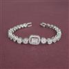 Cz Openable Bracelet With Rhodium 2 Tone Plating