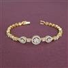Cz Classic Bracelet With Mehndi 2 Tone Rhodium Plating