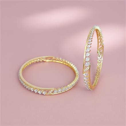Cz Classic Bangles With 2 Tone Plating