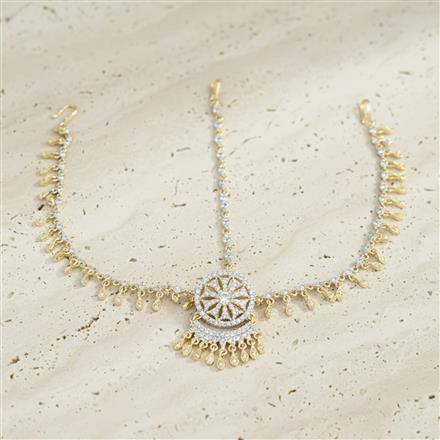 Cz Classic Damini With Rhodium 2 Tone Plating