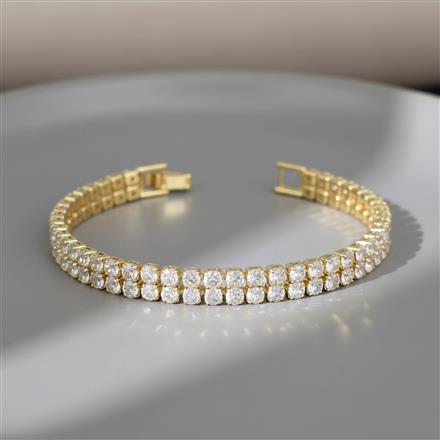 Cz Openable Bracelet With Gold Rhodium Plating