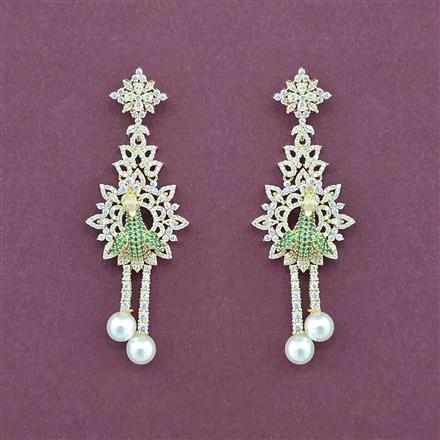 Cz Classic Earring With 2 Tone Plating
