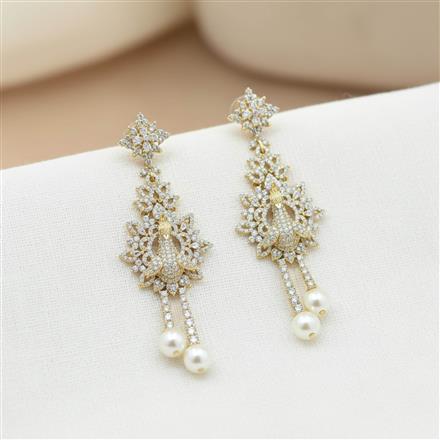 Cz Classic Earring With 2 Tone Plating