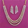 American Diamond Layered Necklace With 2 Tone Plating Rhodium Plating