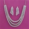 American Diamond Layered Necklace With 2 Tone Plating Rhodium Plating