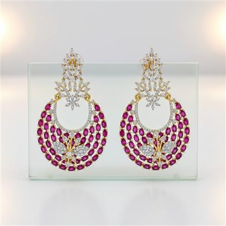 Cz Classic Earring With 2 Tone Plating